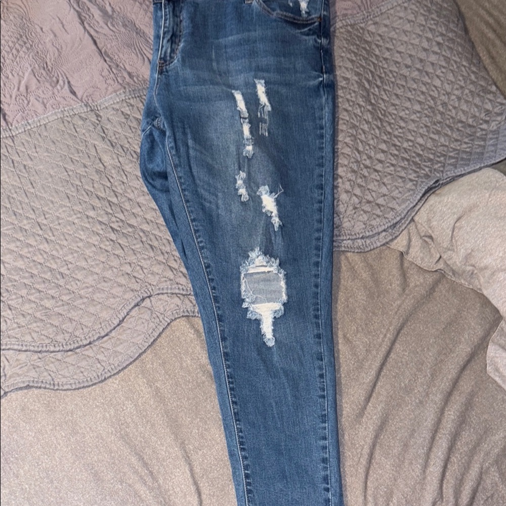 Ripped Blue Women's Plus Jeans